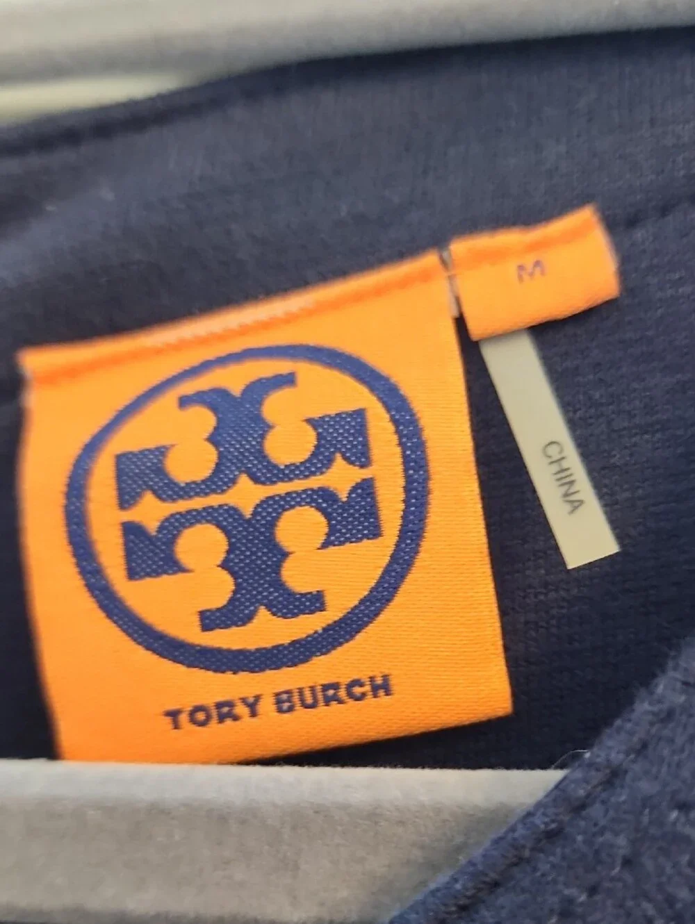 Tory Burch Dark Navy Sleeveless Midi Sheath Dress